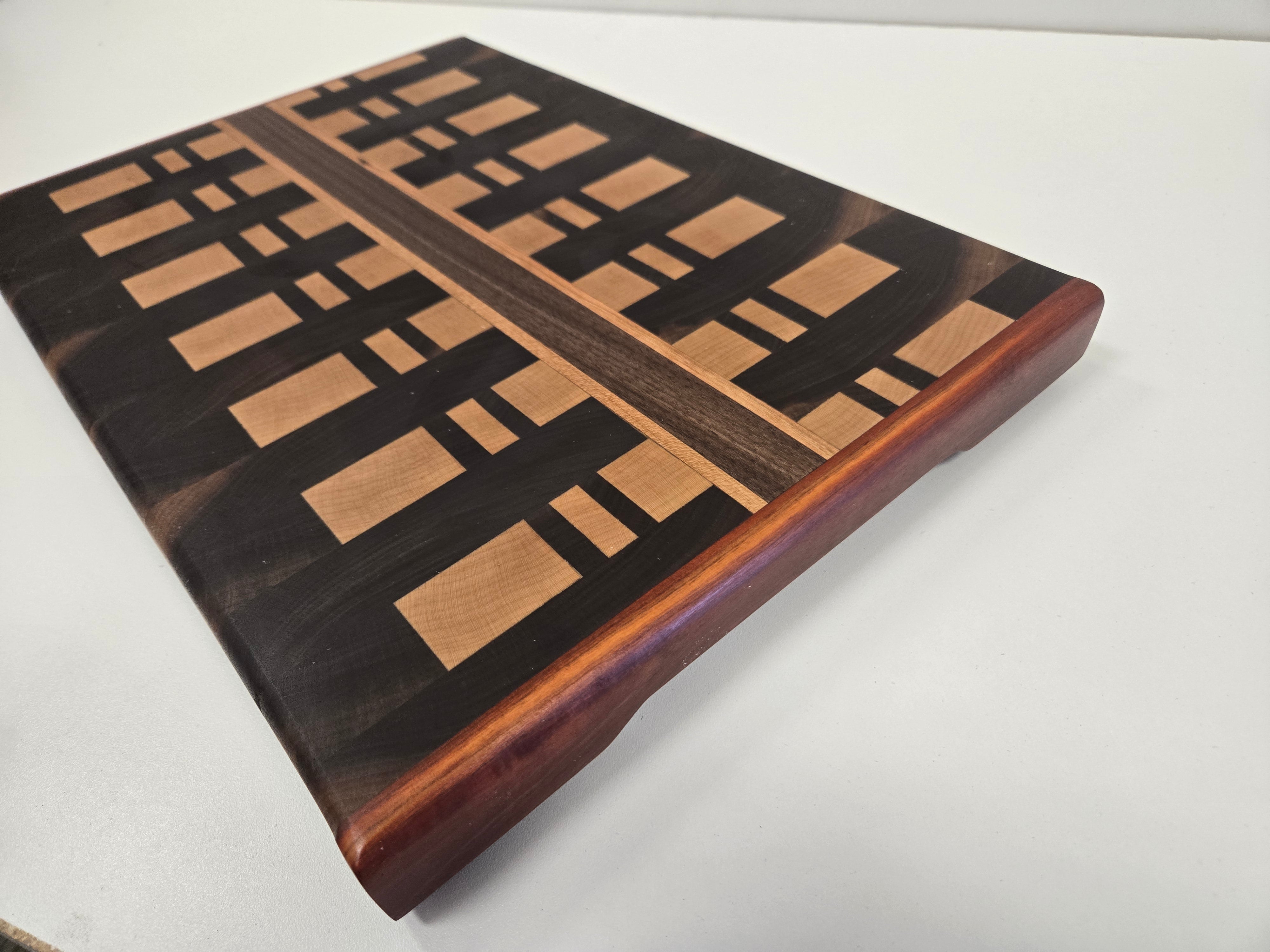 Cutting Board - Walnut Maple Cherry and Chatke Viga 11x16x1.5