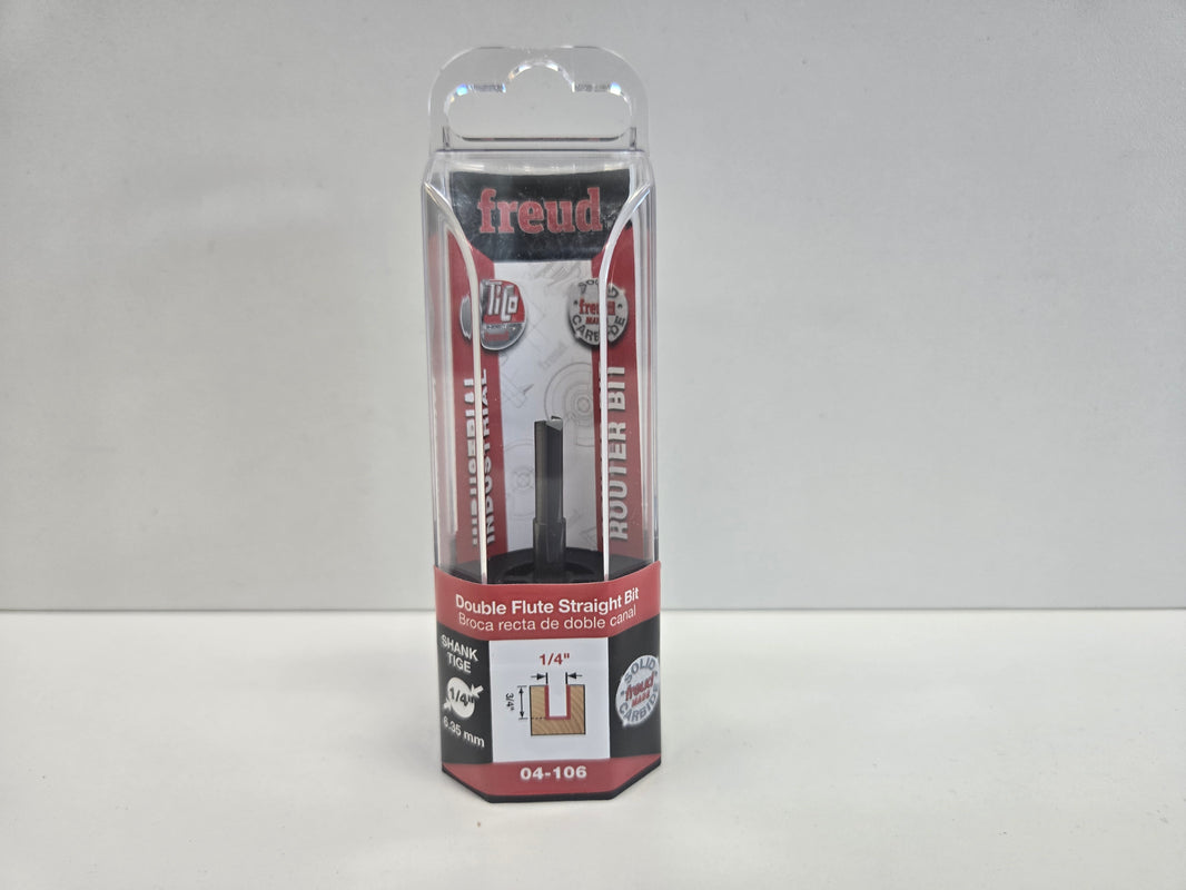 Freud Router Bit - Double Flute Straight Bit .25 inch