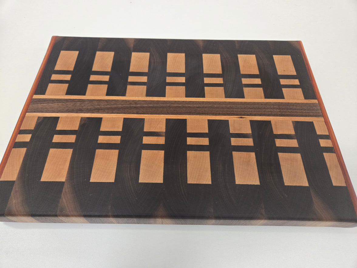 Cutting Board - Walnut Maple Cherry and Chatke Viga 11x16x1.5