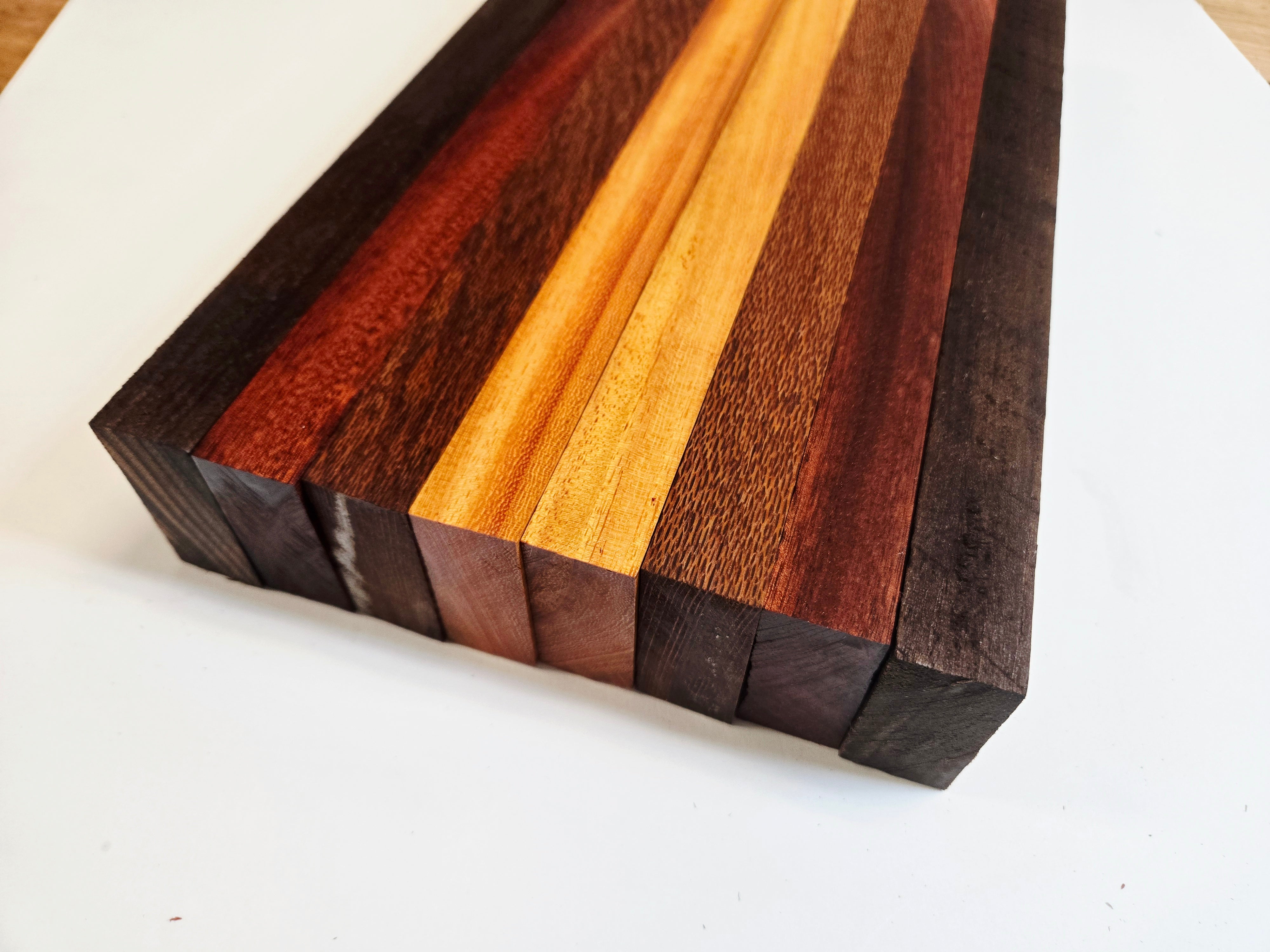 Exotic Hardwood Lumber Pack: Bloodwood, Leopardwood, Osage Orange, Walnut for Woodworking