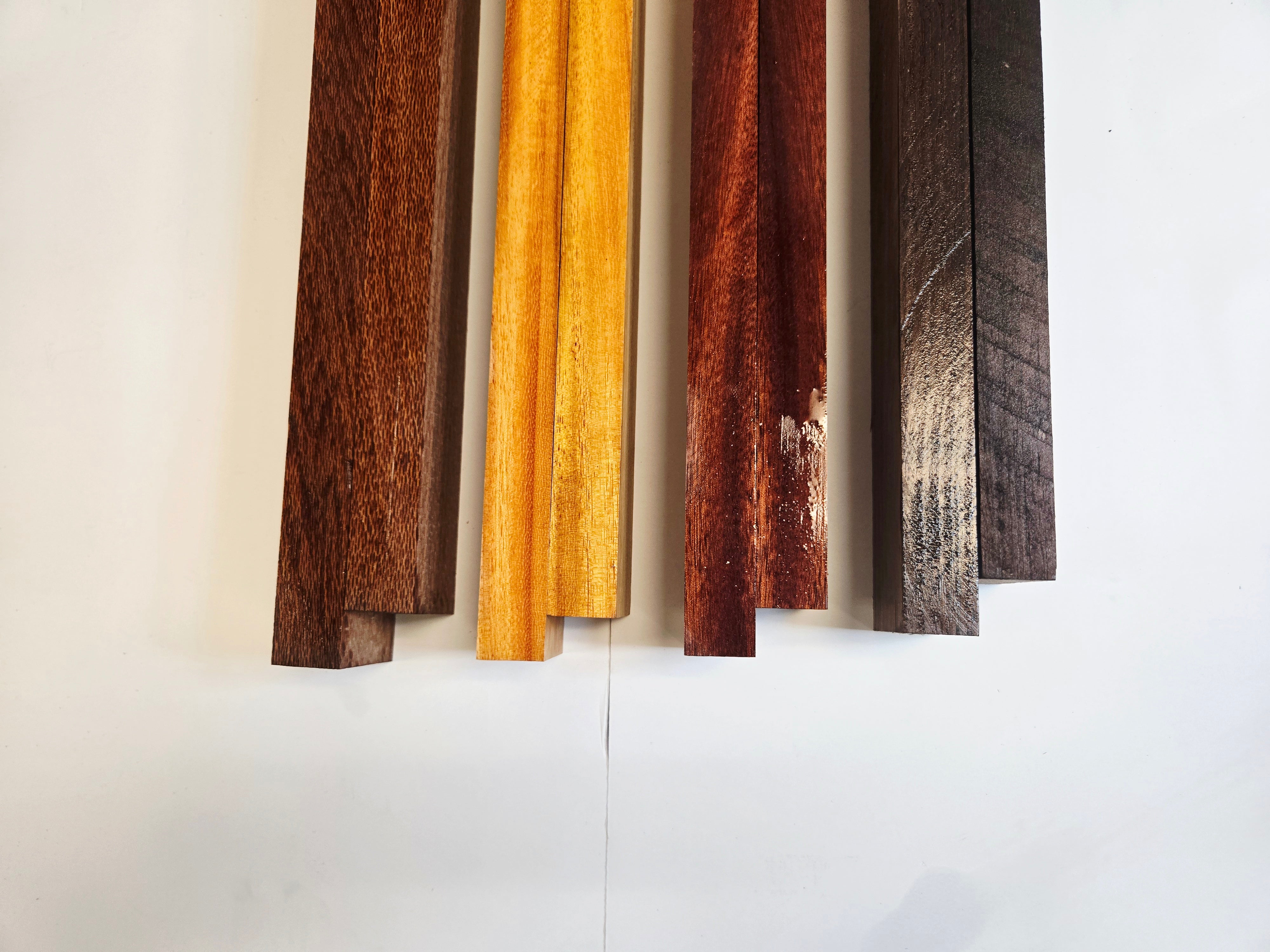 Exotic Hardwood Lumber Pack: Bloodwood, Leopardwood, Osage Orange, Walnut for Woodworking