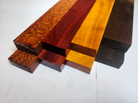 Exotic Hardwood Lumber Pack: Bloodwood, Leopardwood, Osage Orange, Walnut for Woodworking