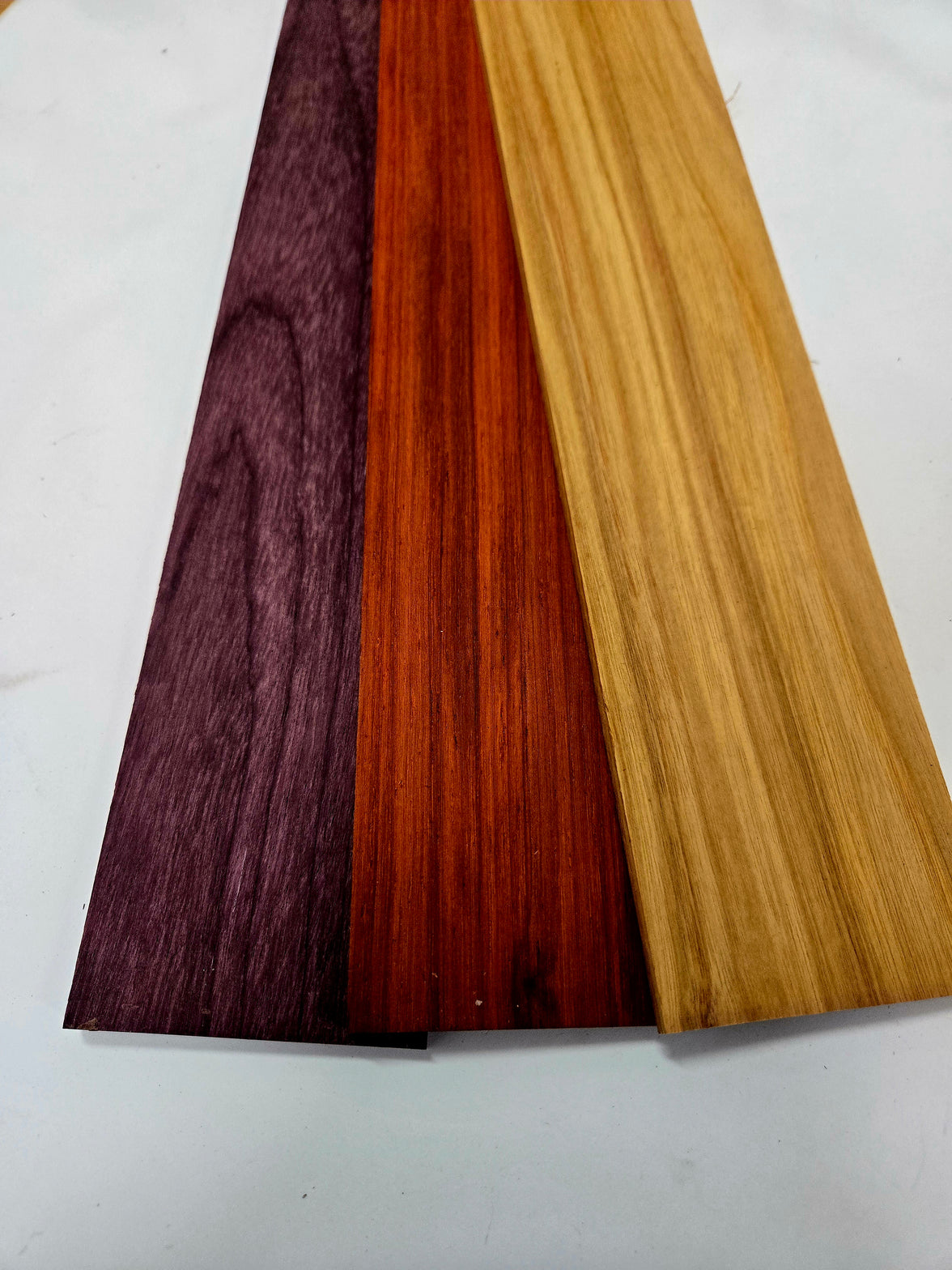 Exotic Hardwood Thin Lumber Variety Pack – Purpleheart, Padauk & Canarywood