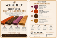 Exotic Hardwood Hobby Pack: Purpleheart, Wenge, Padauk, Canarywood Lumber