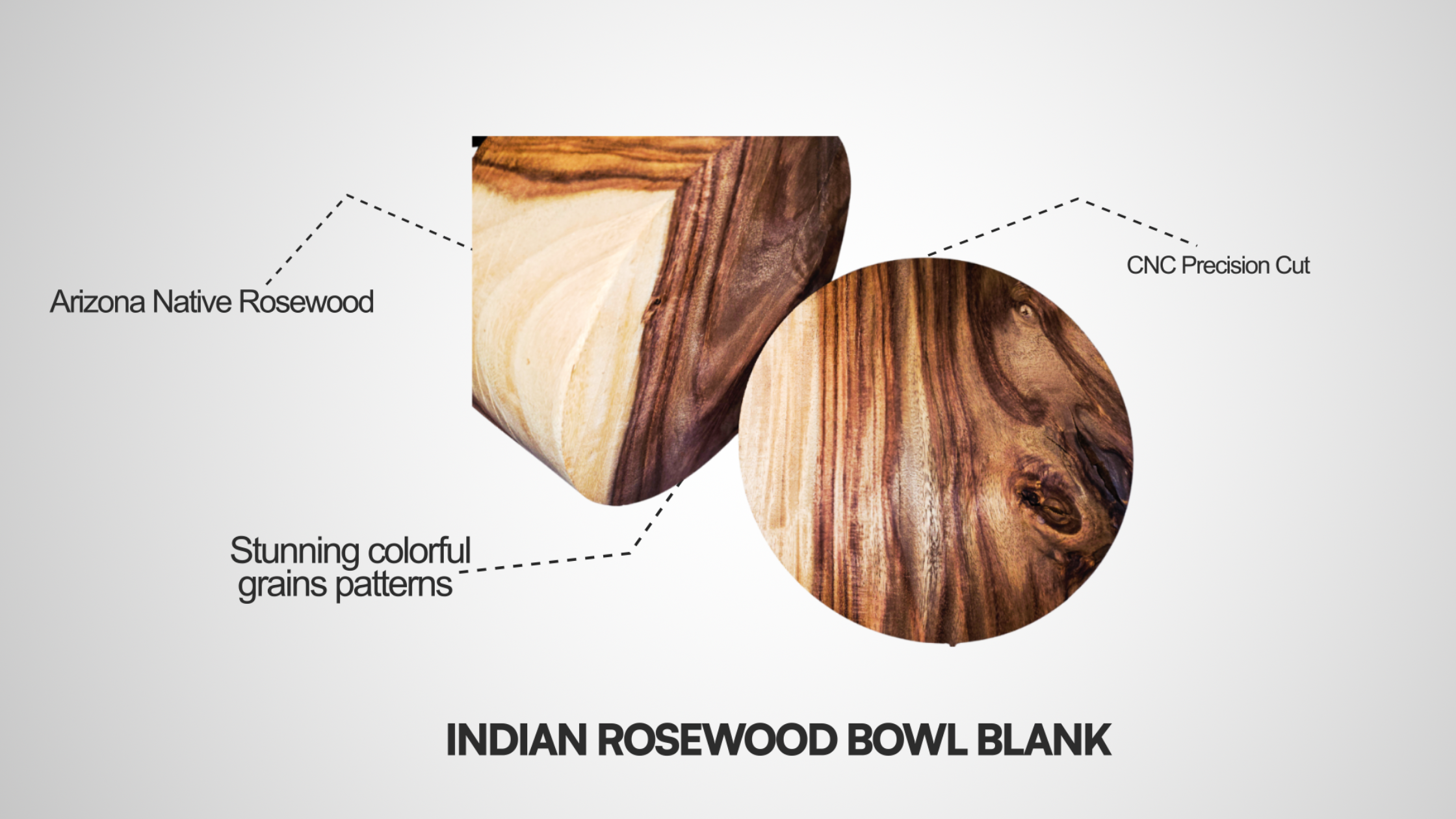 Indian Rosewood Bowl Blank - Size: 9" x 3"
