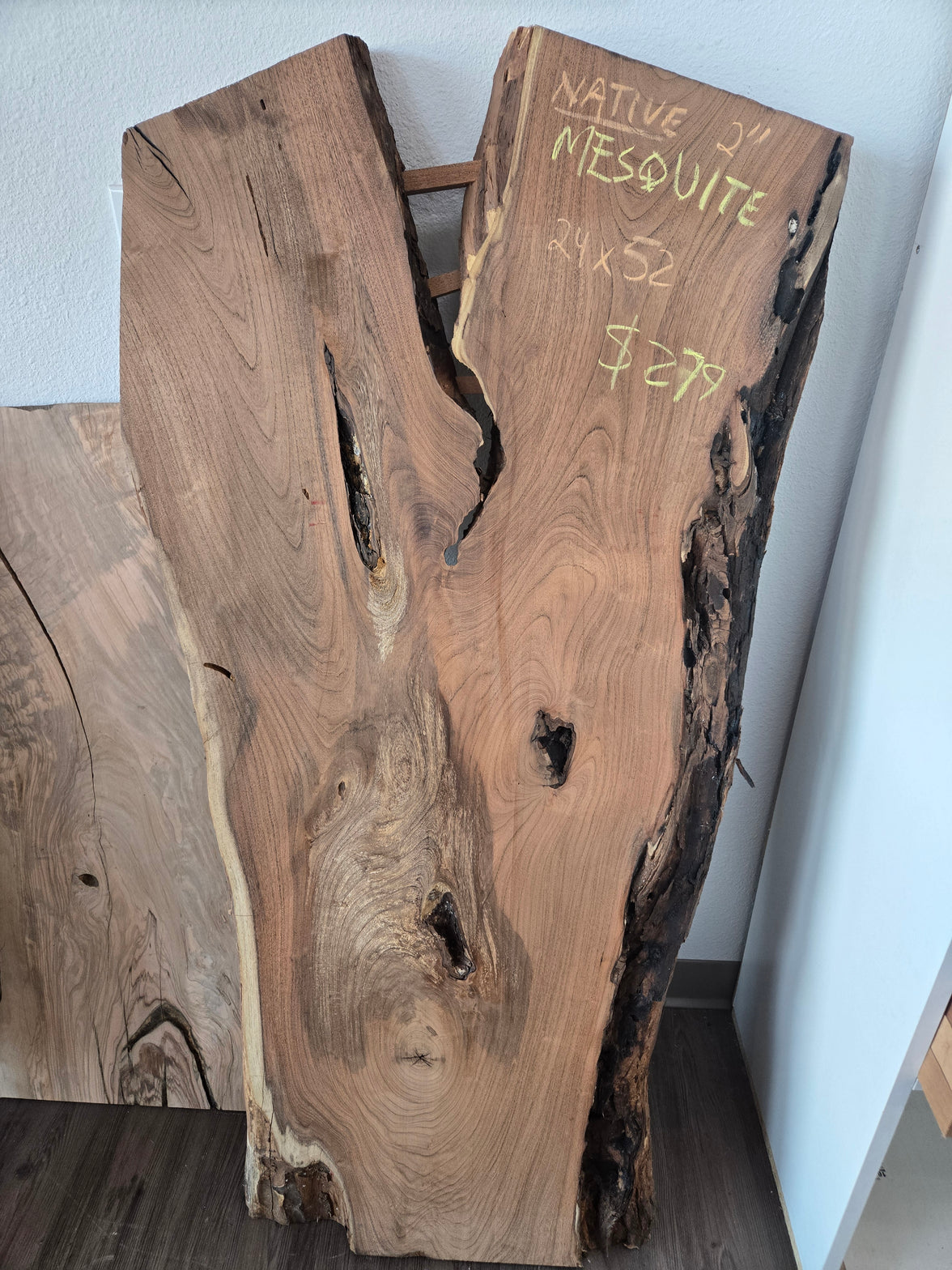 Arizona Native Mesquite Live Edge Slab 2" Thickness