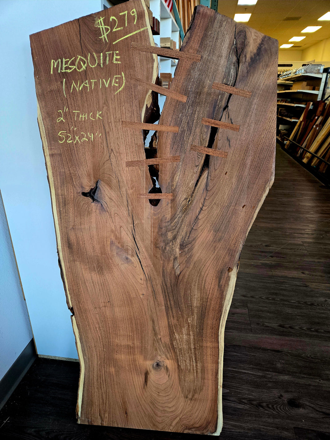 Arizona Native Mesquite Live Edge Slab 2" Thickness